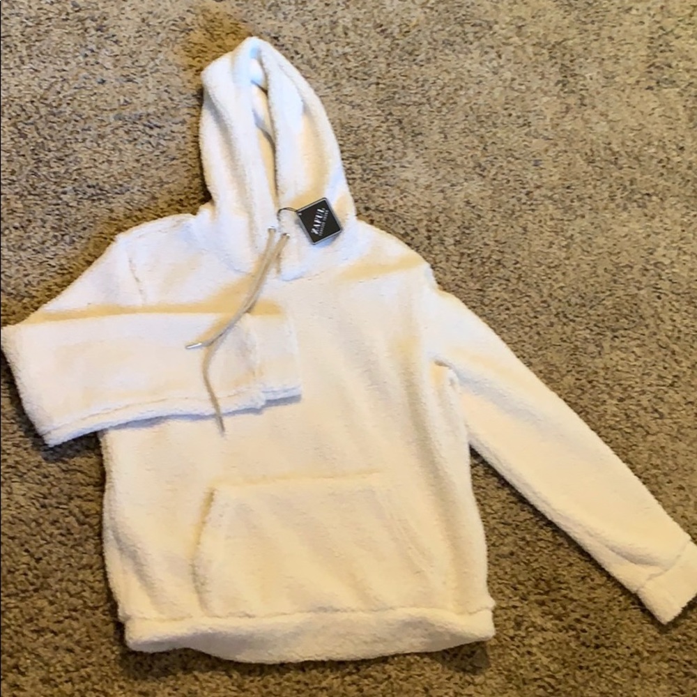 Cream fuzzy sweater- new w/ tags